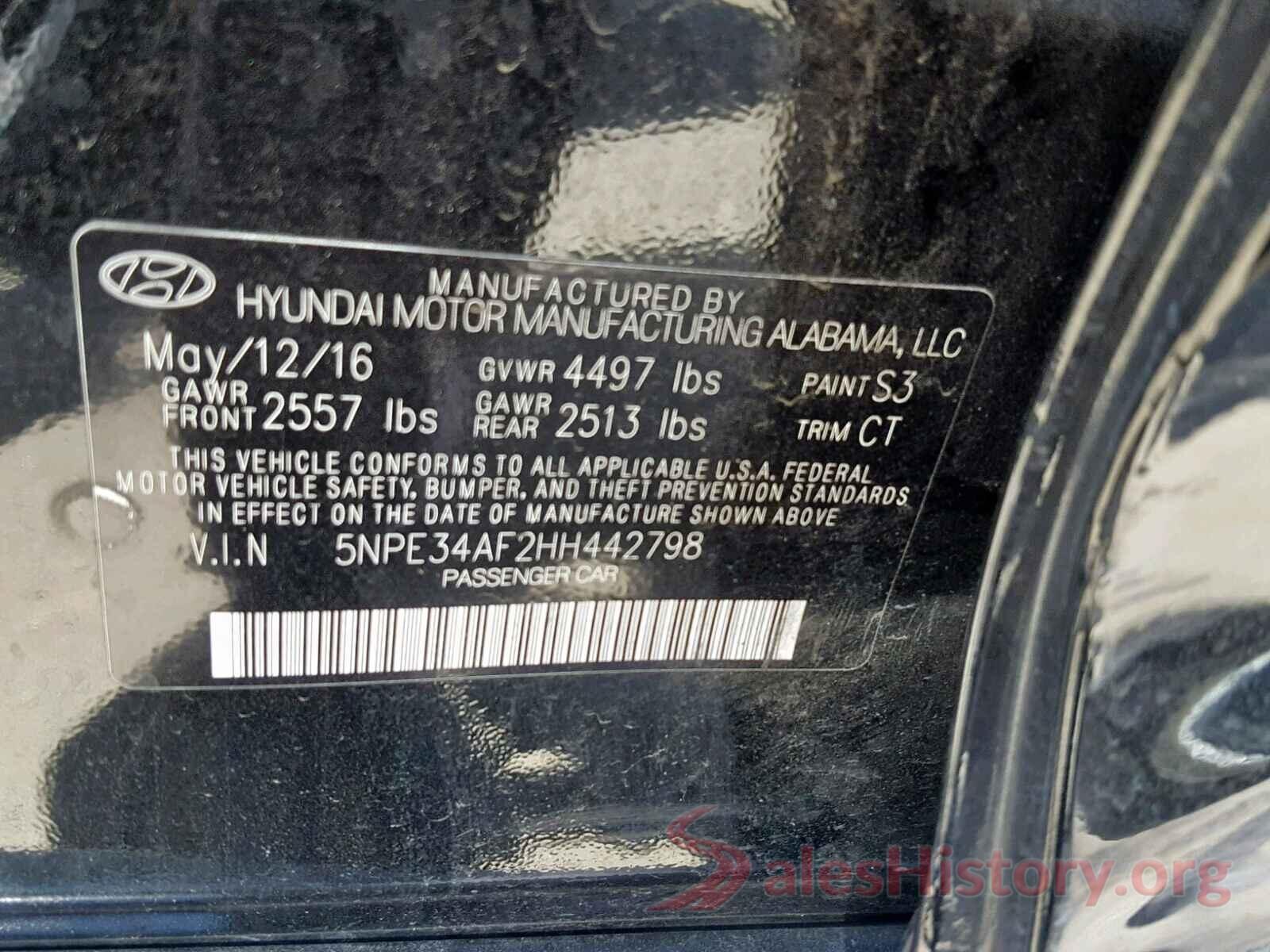 5NPE34AF2HH442798 2017 HYUNDAI SONATA