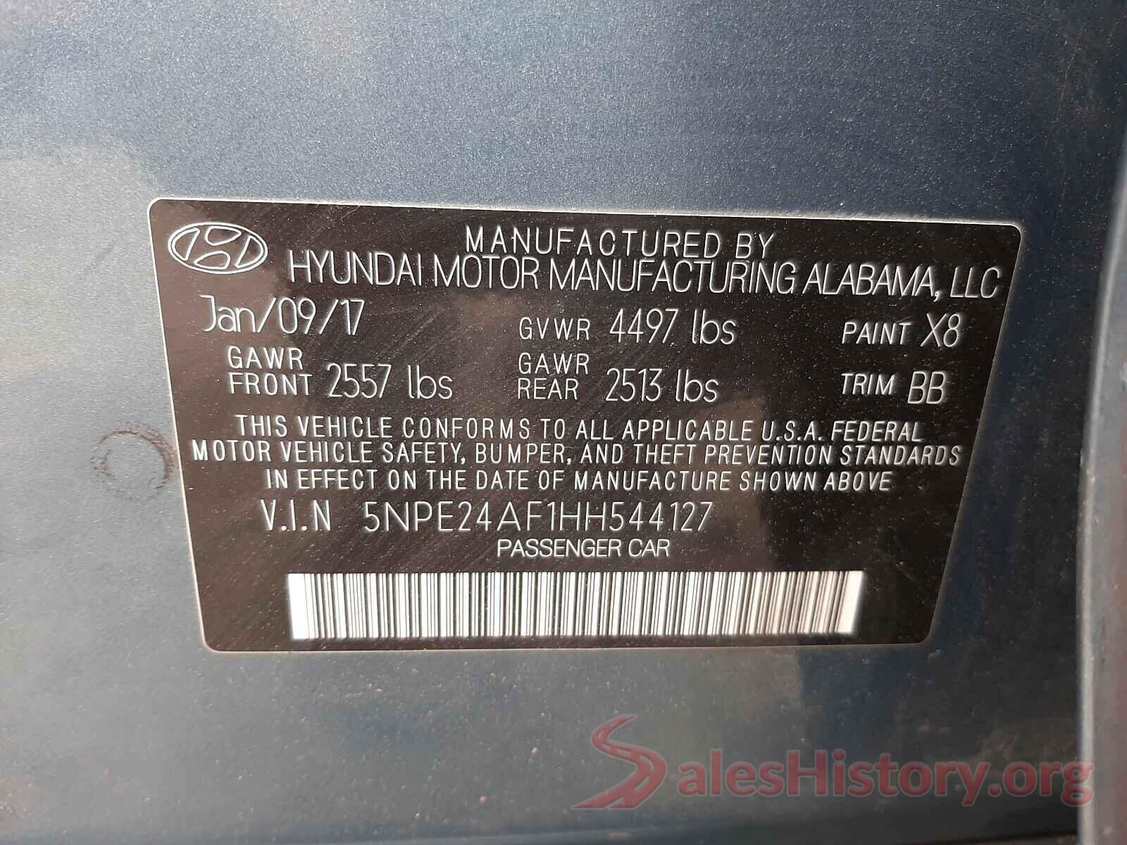 5NPE24AF1HH544127 2017 HYUNDAI SONATA