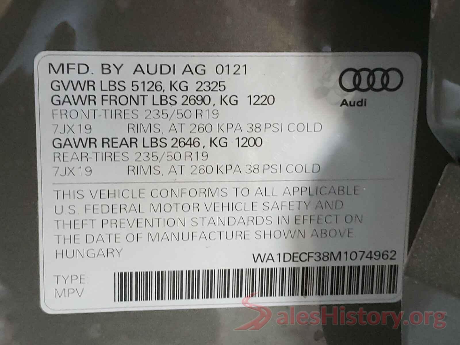 WA1DECF38M1074962 2021 AUDI Q3