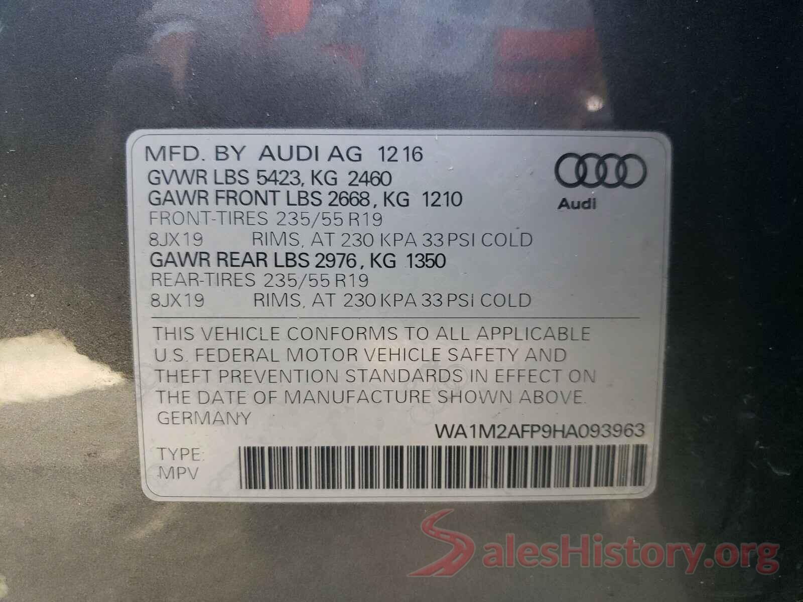 WA1M2AFP9HA093963 2017 AUDI Q5