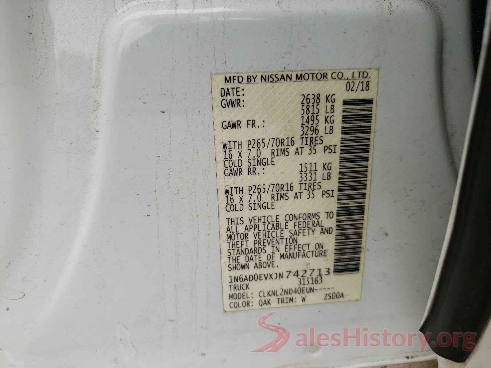 1N6AD0EVXJN742713 2018 NISSAN FRONTIER