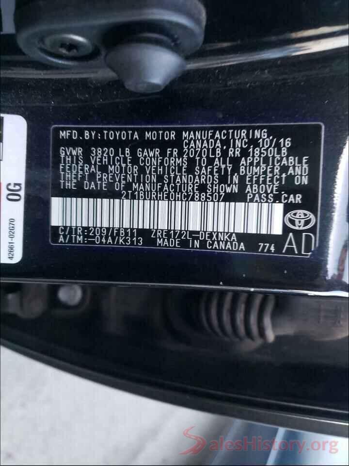 2T1BURHE0HC788507 2017 TOYOTA COROLLA