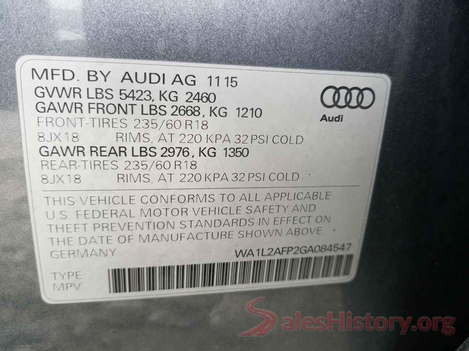 WA1L2AFP2GA084547 2016 AUDI Q5