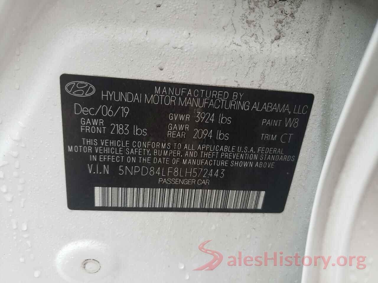 5NPD84LF8LH572443 2020 HYUNDAI ELANTRA