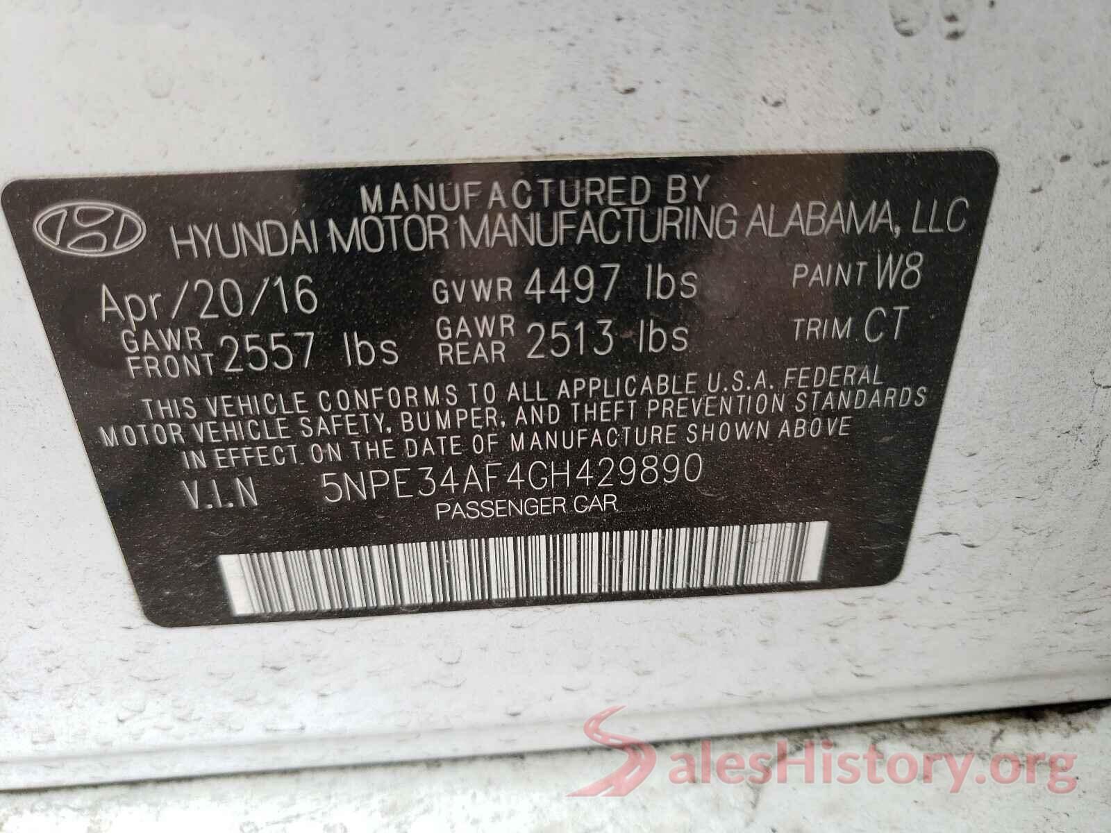 5NPE34AF4GH429890 2016 HYUNDAI SONATA