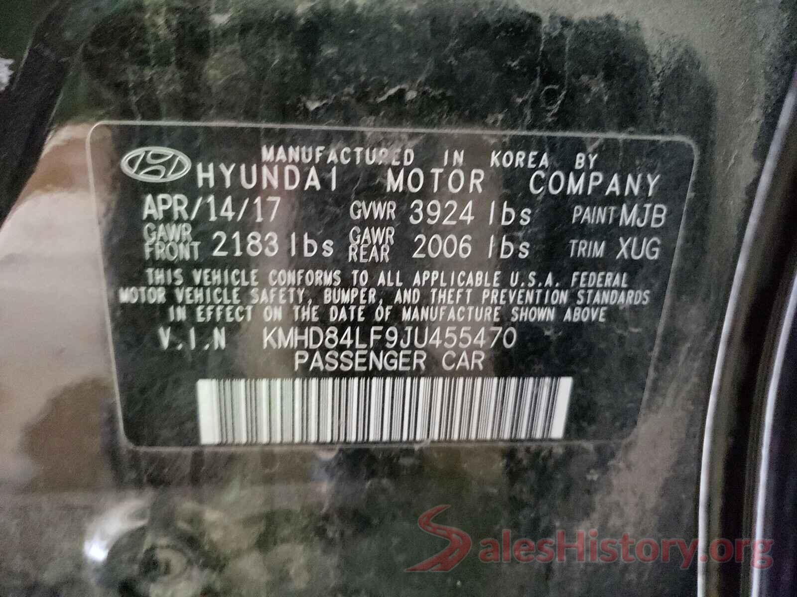 KMHD84LF9JU455470 2018 HYUNDAI ELANTRA