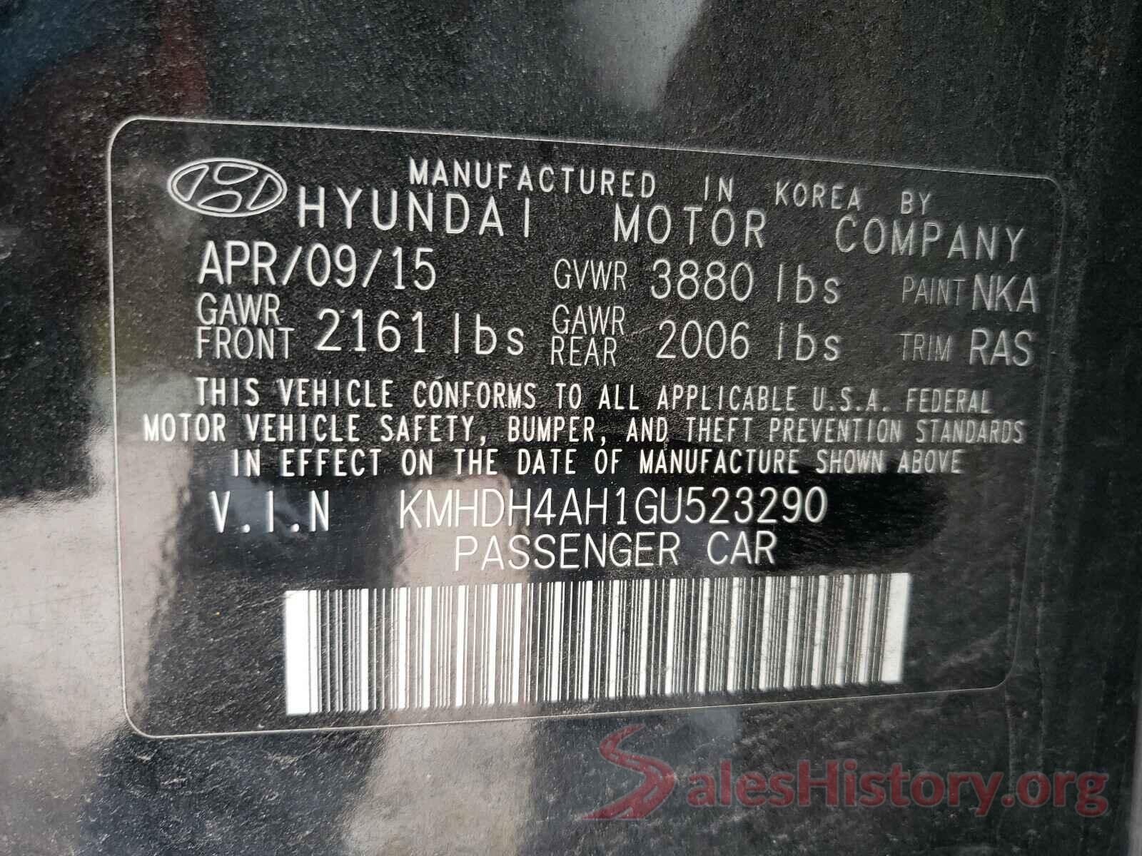 KMHDH4AH1GU523290 2016 HYUNDAI ELANTRA