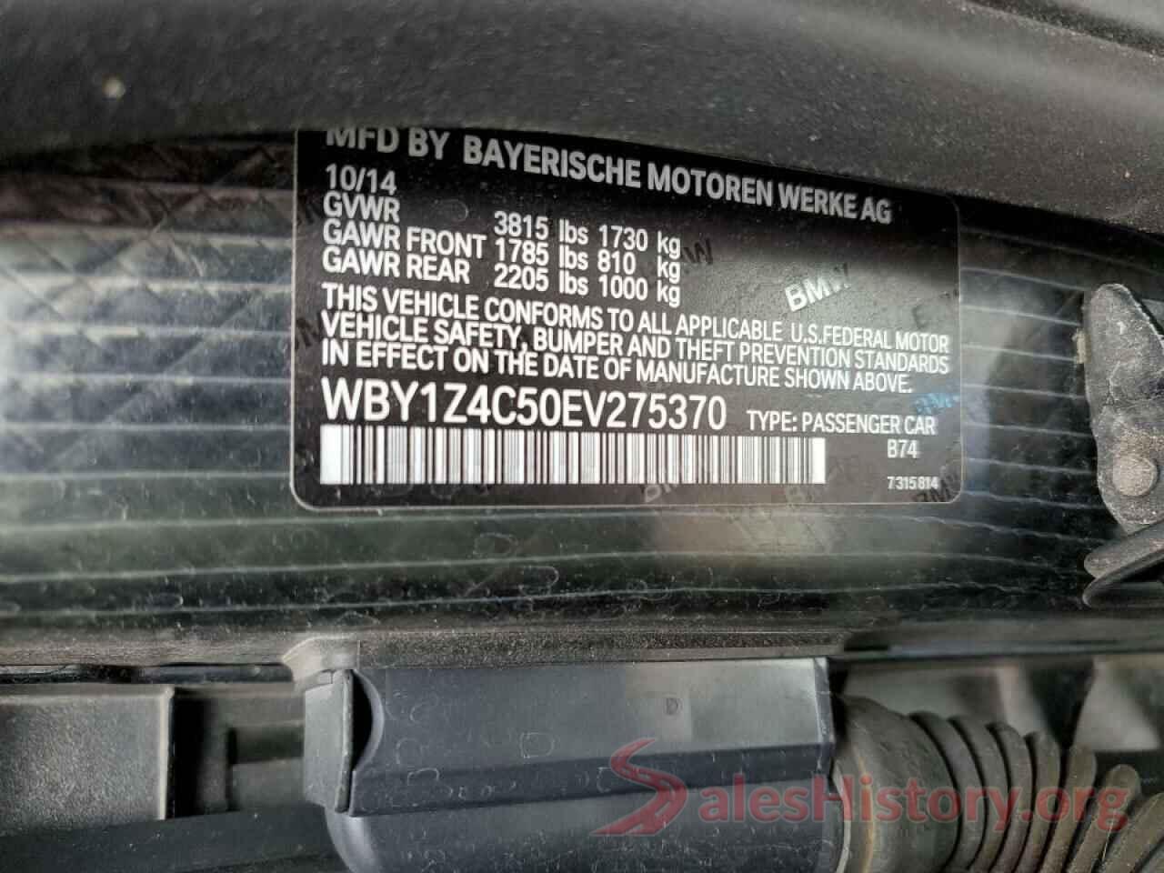 WBY1Z4C50EV275370 2014 BMW I SERIES