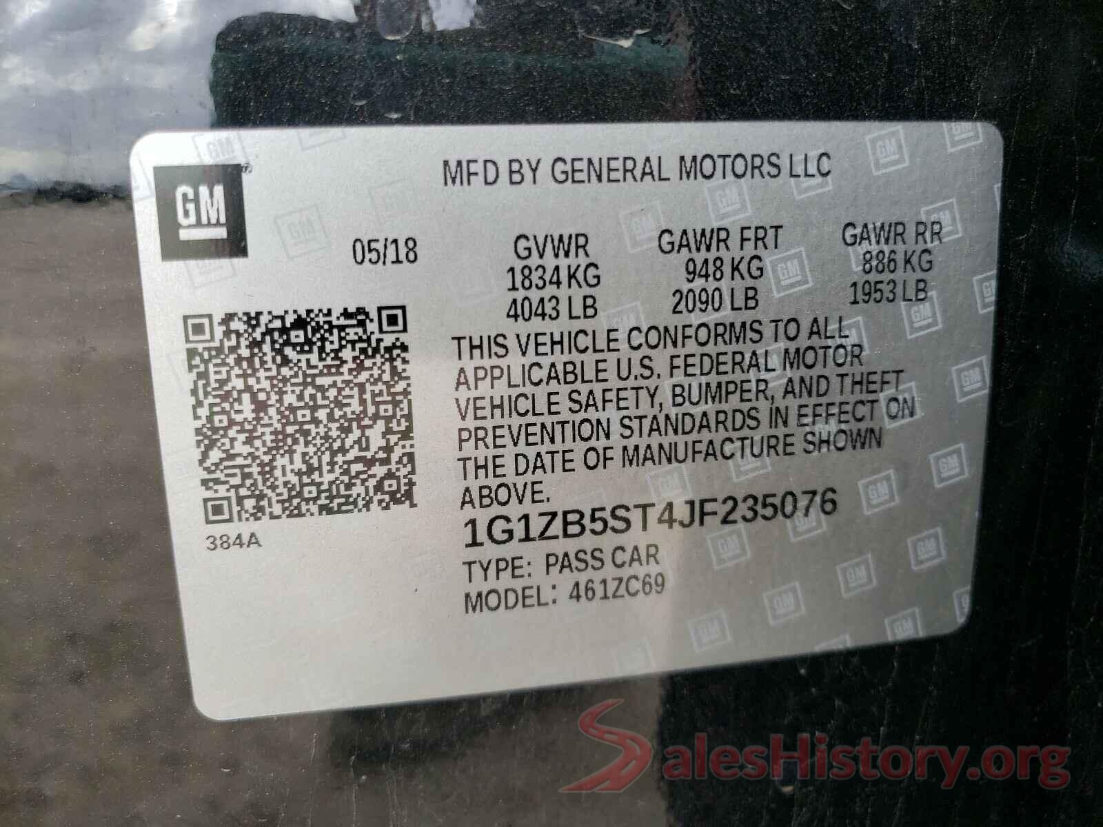 1G1ZB5ST4JF235076 2018 CHEVROLET MALIBU