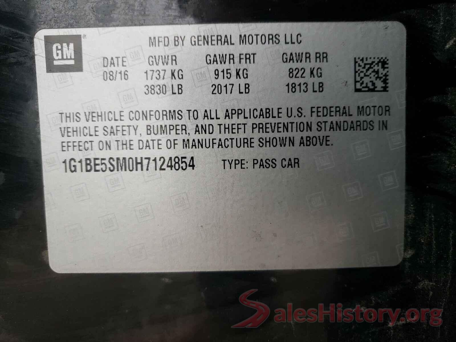 1G1BE5SM0H7124854 2017 CHEVROLET CRUZE