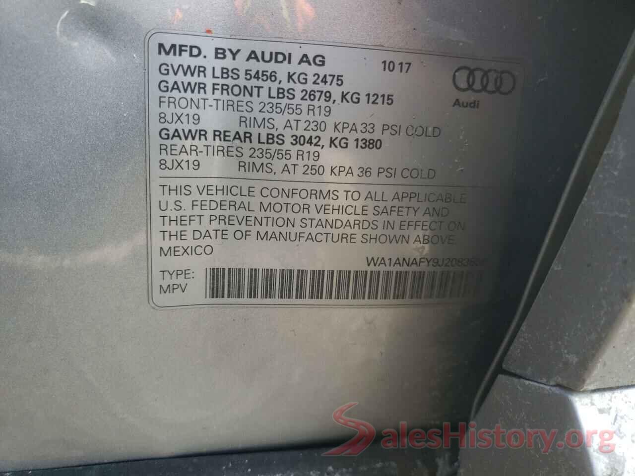 WA1ANAFY9J2083856 2018 AUDI Q5