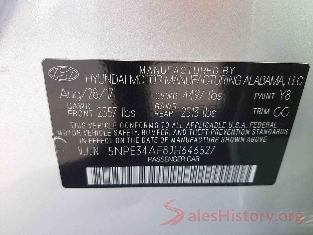 5NPE34AF8JH646527 2018 HYUNDAI SONATA