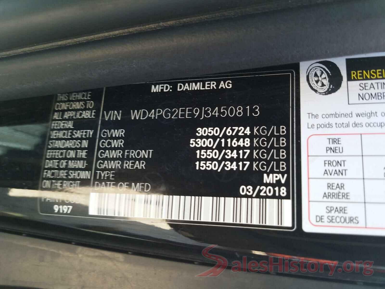 WD4PG2EE9J3450813 2018 MERCEDES-BENZ METRIS