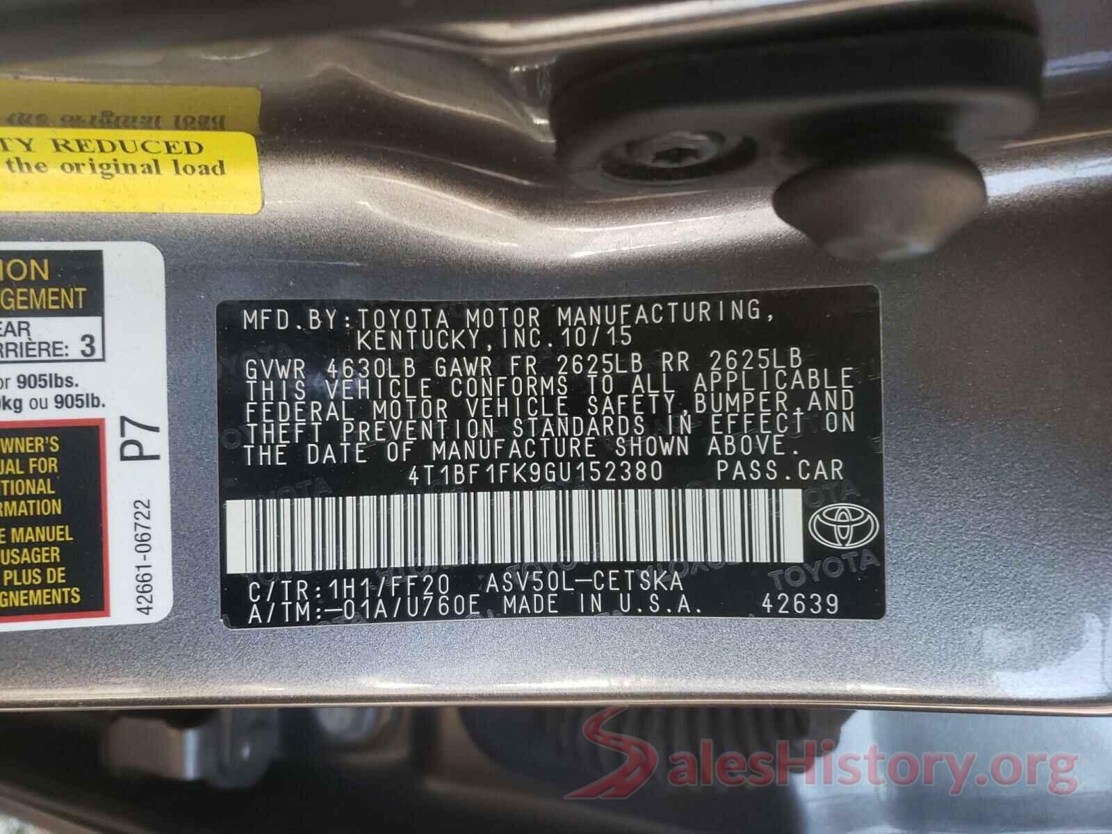 4T1BF1FK9GU152380 2016 TOYOTA CAMRY