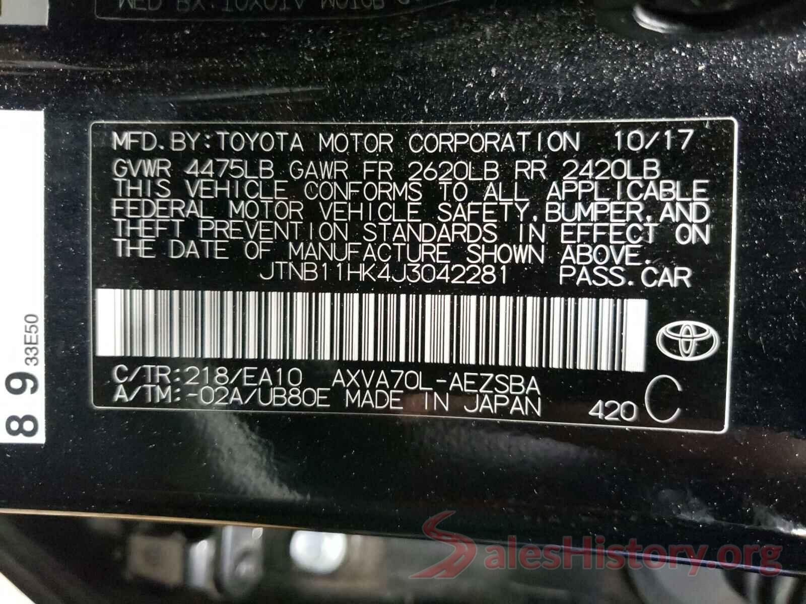 JTNB11HK4J3042281 2018 TOYOTA CAMRY