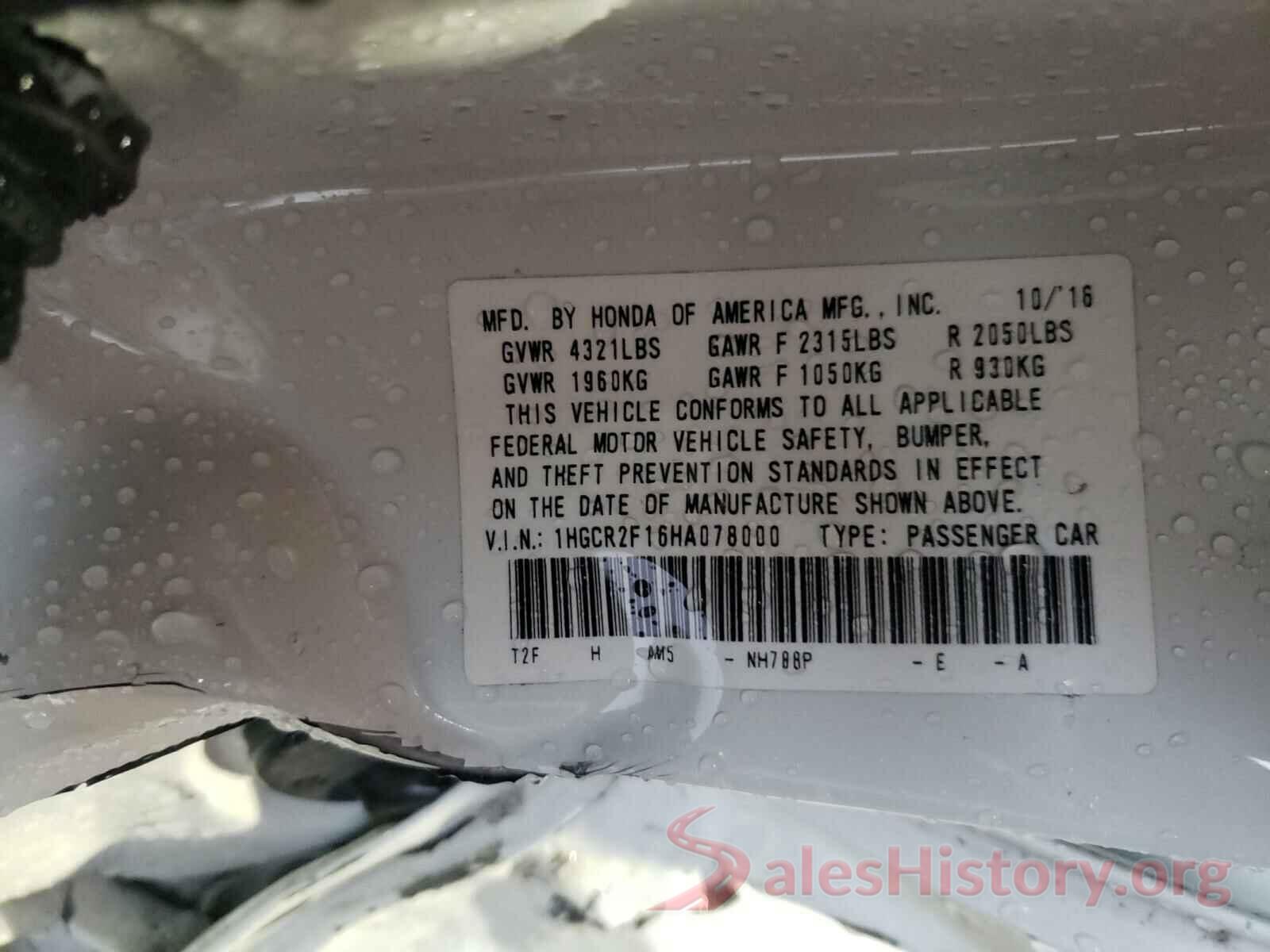 1HGCR2F16HA078000 2017 HONDA ACCORD