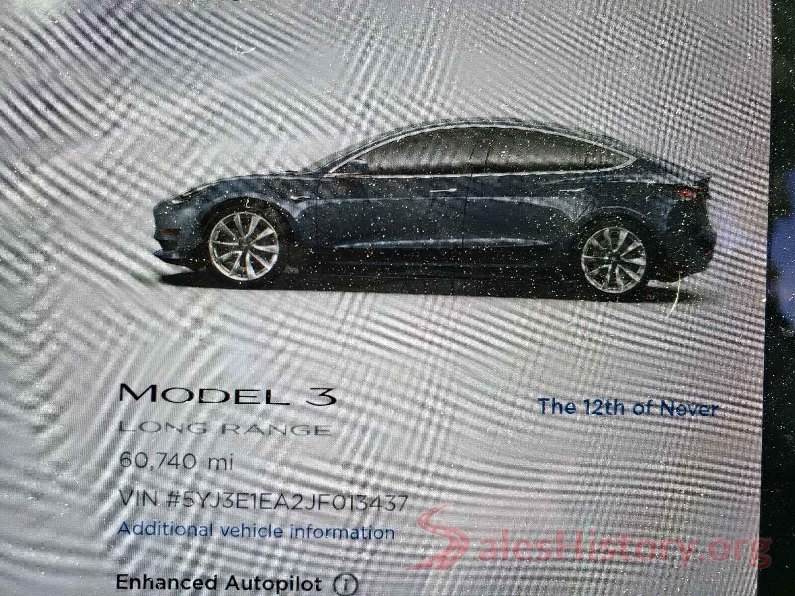 5YJ3E1EA2JF013437 2018 TESLA MODEL 3