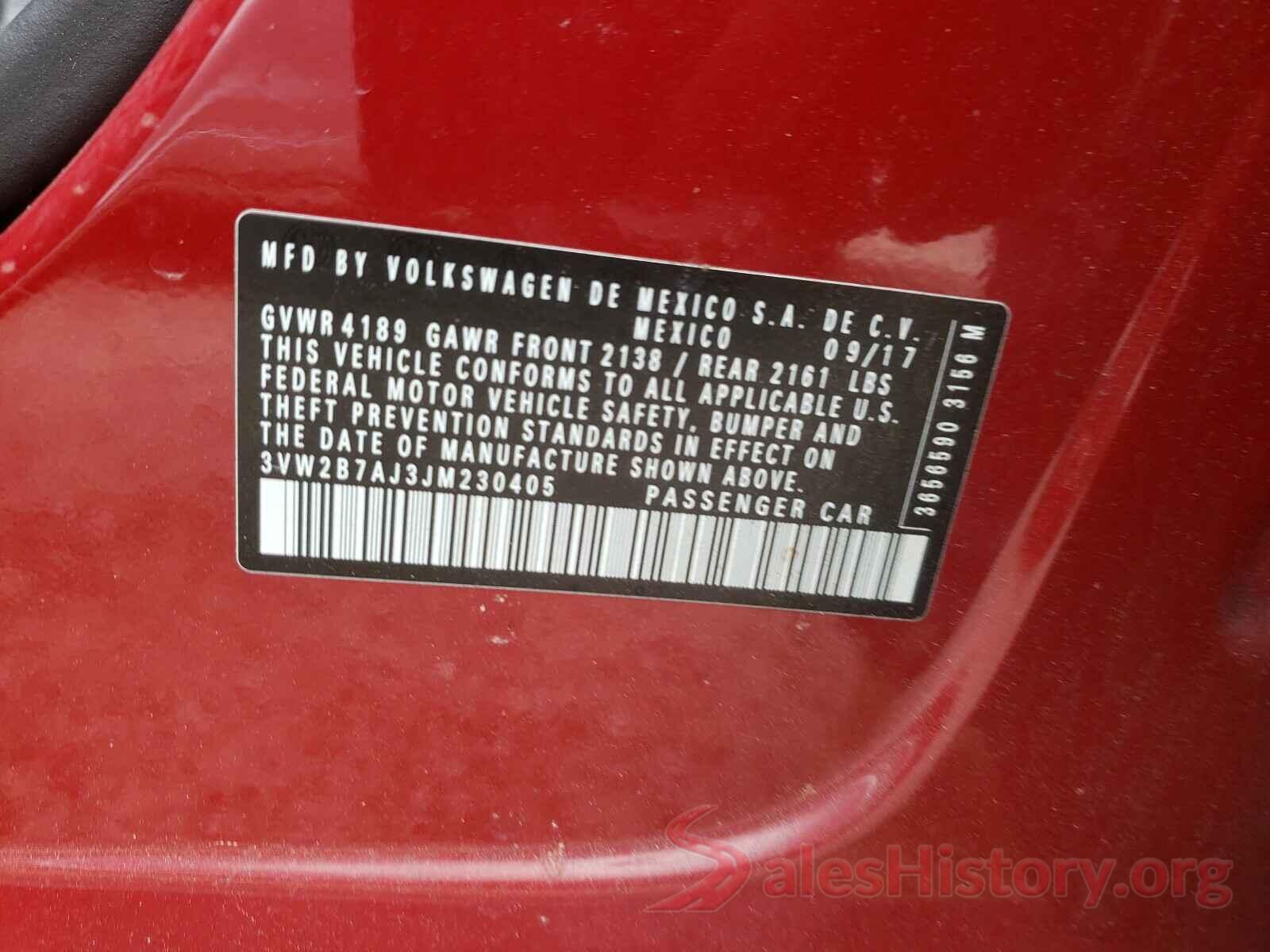 3VW2B7AJ3JM230405 2018 VOLKSWAGEN JETTA