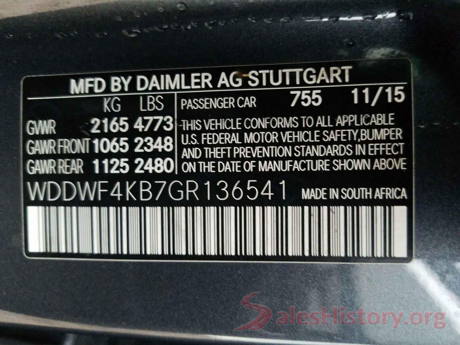 WDDWF4KB7GR136541 2016 MERCEDES-BENZ C CLASS