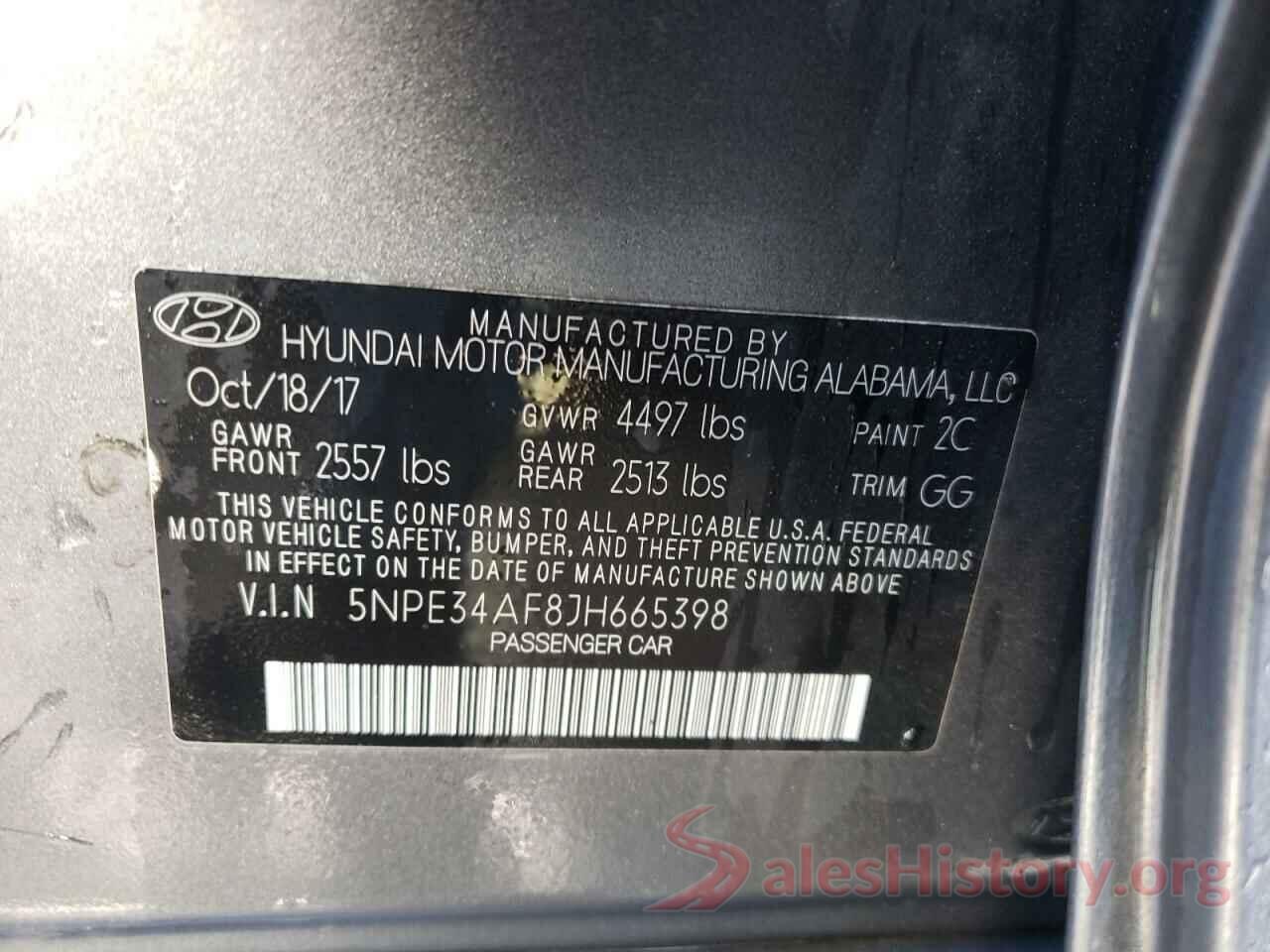 5NPE34AF8JH665398 2018 HYUNDAI SONATA