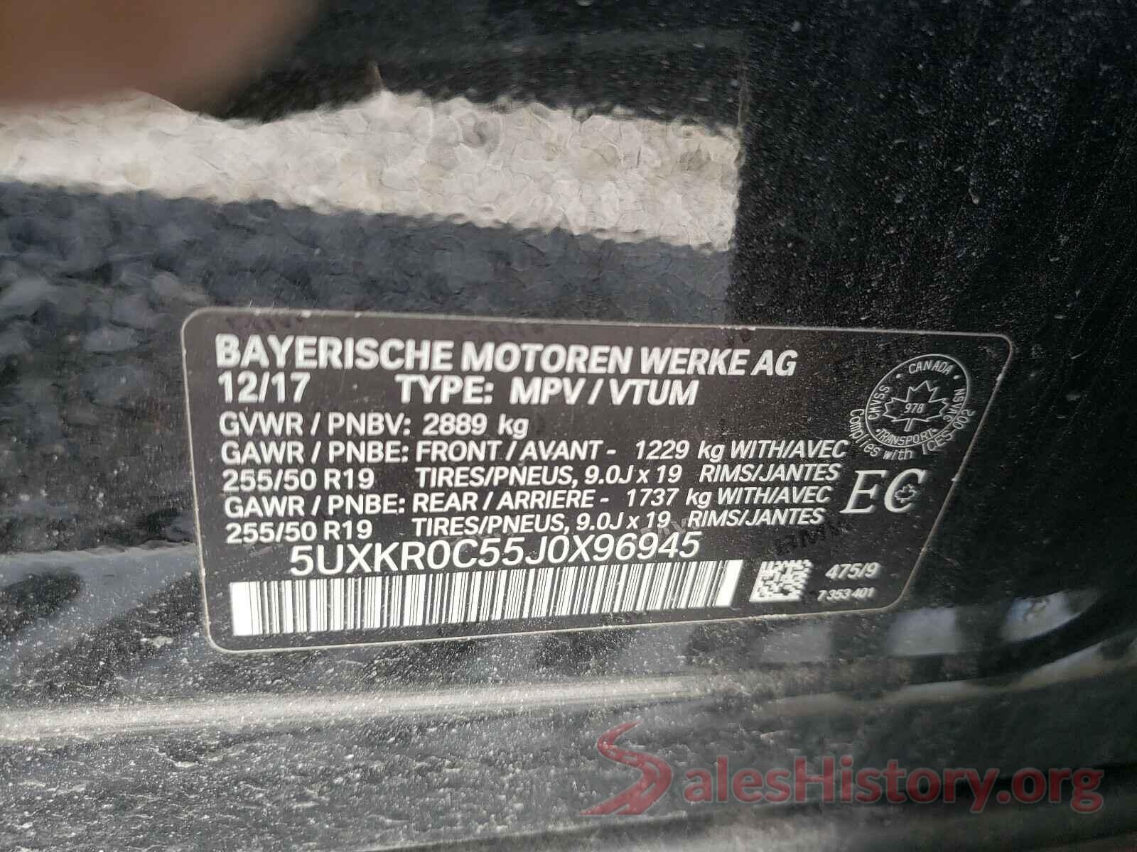 5UXKR0C55J0X96945 2018 BMW X5