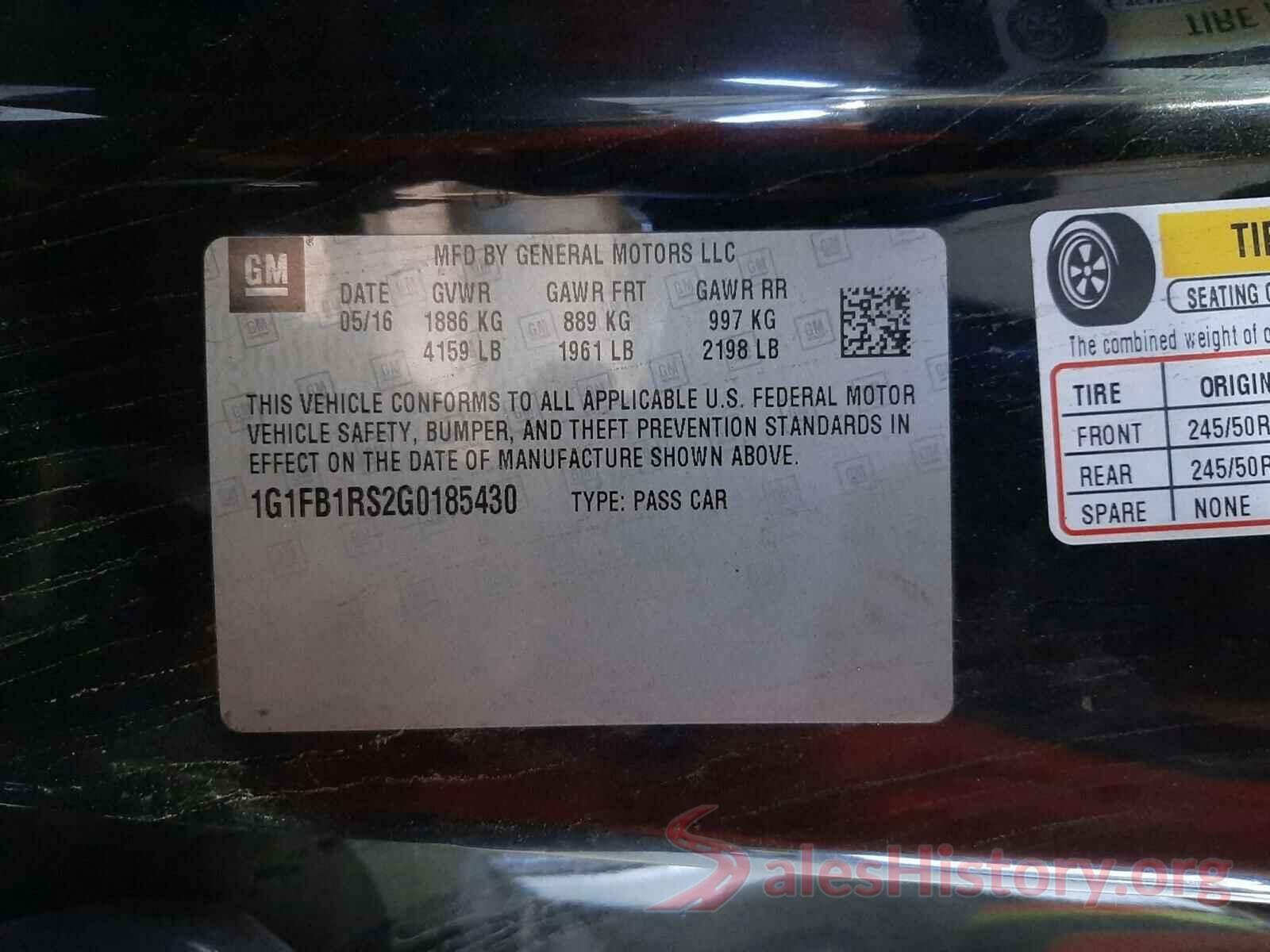 1G1FB1RS2G0185430 2016 CHEVROLET CAMARO