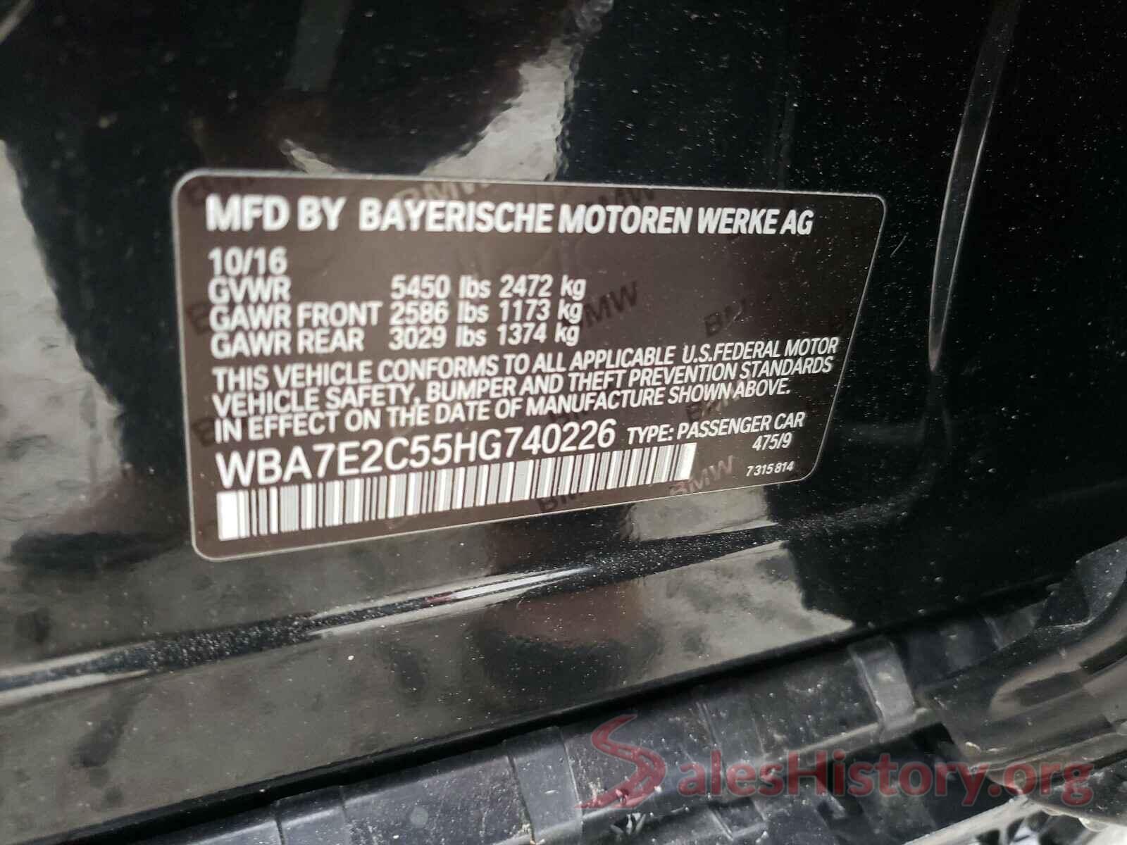 WBA7E2C55HG740226 2017 BMW 7 SERIES