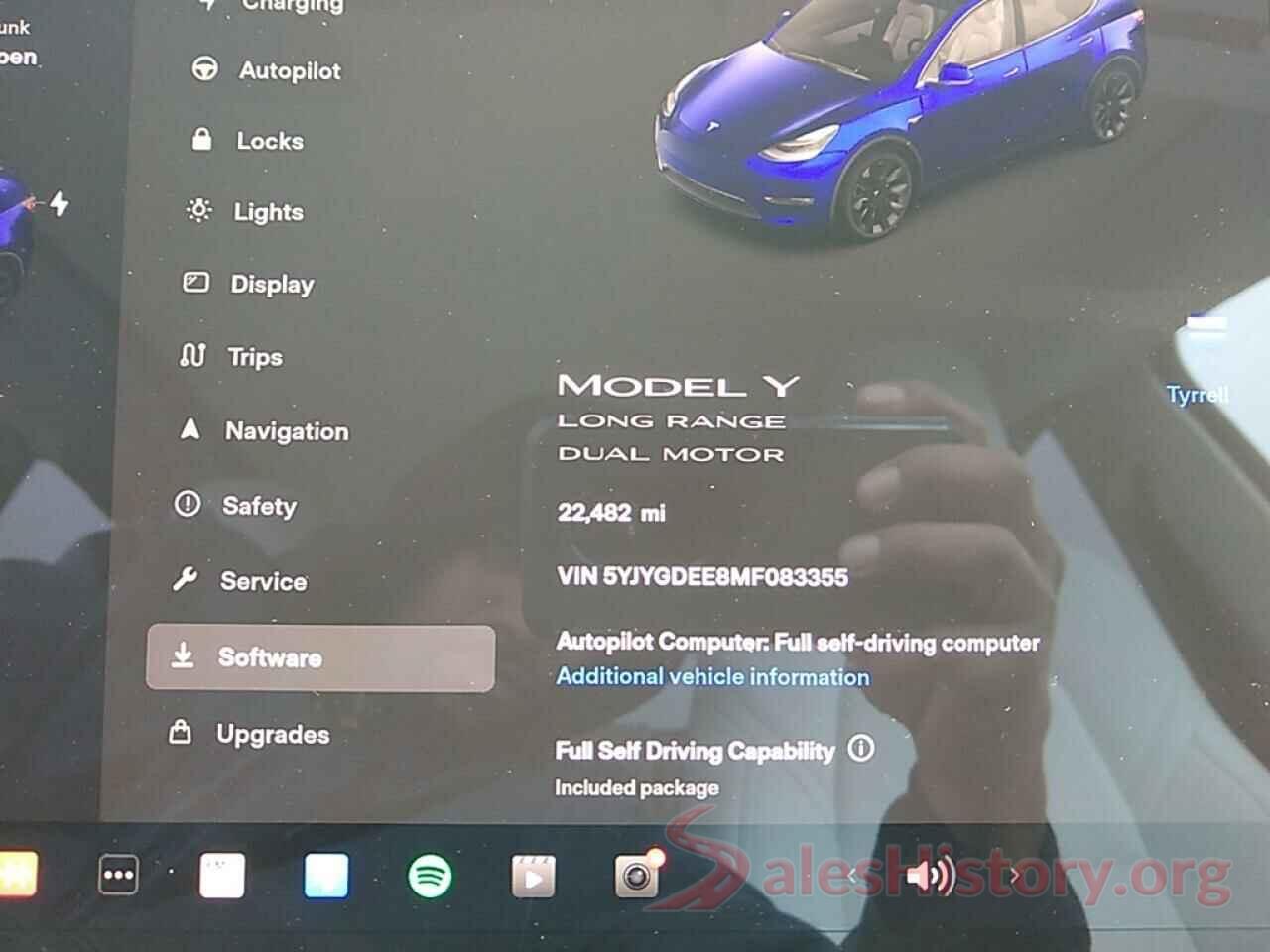 5YJYGDEE8MF083355 2021 TESLA MODEL Y