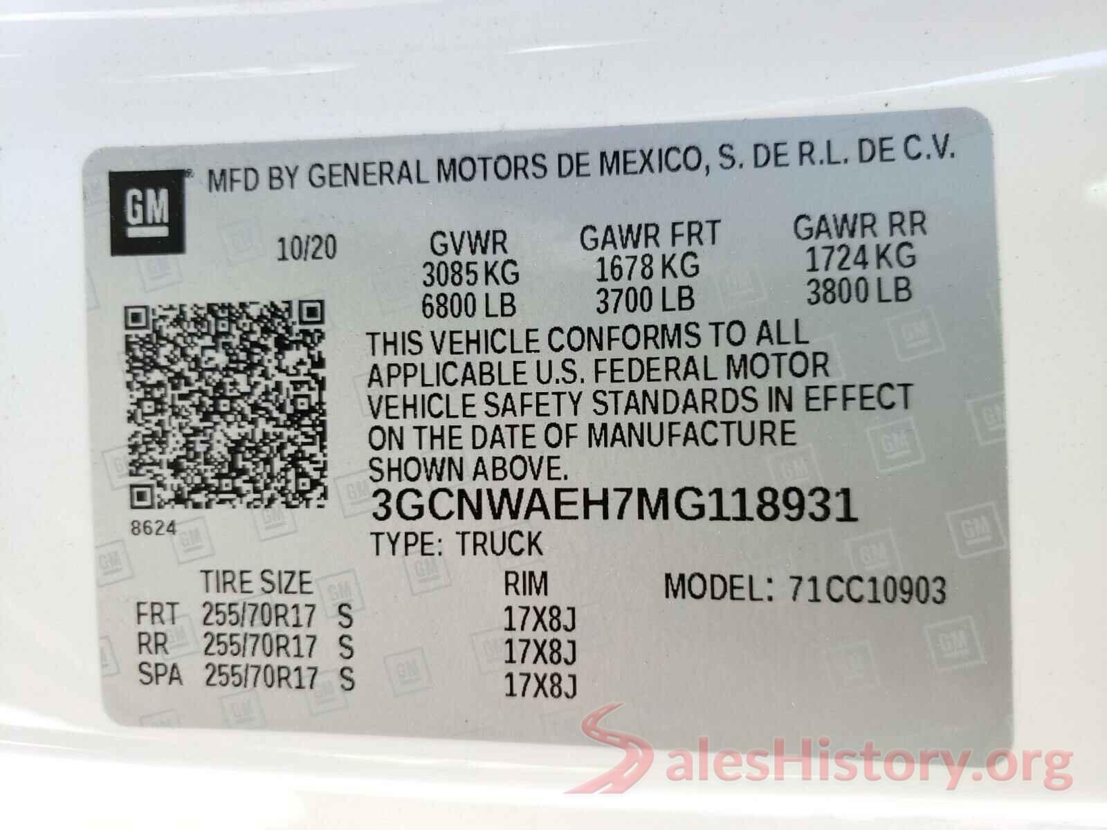 3GCNWAEH7MG118931 2021 CHEVROLET SILVERADO