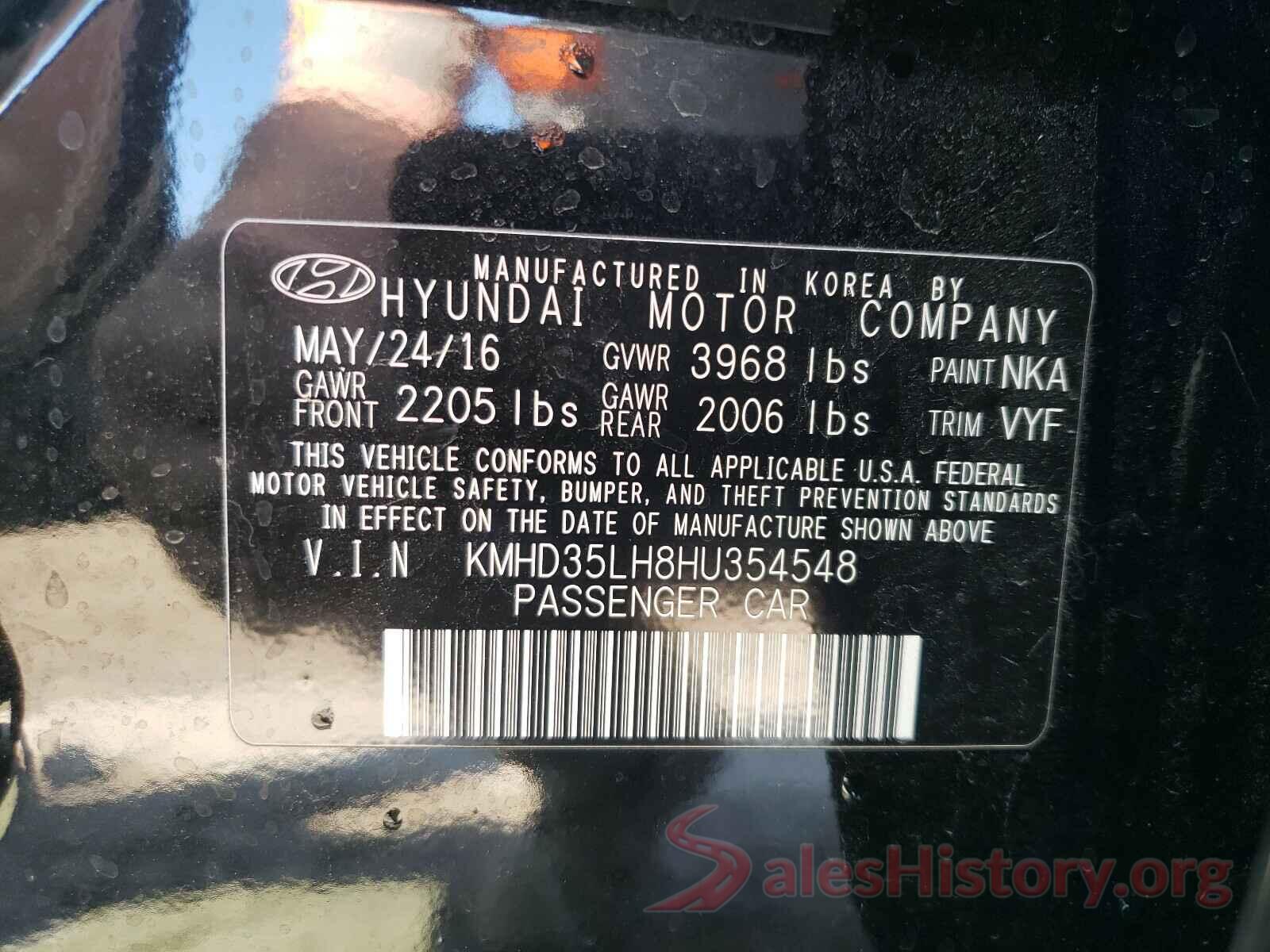 KMHD35LH8HU354548 2017 HYUNDAI ELANTRA