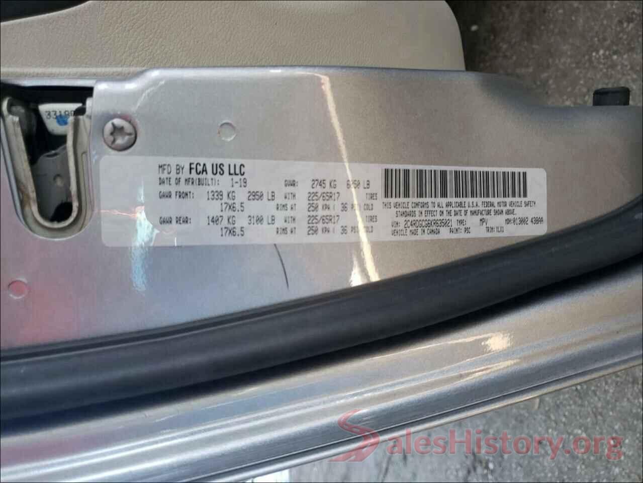 2C4RDGCG6KR635021 2019 DODGE GRAND CARA