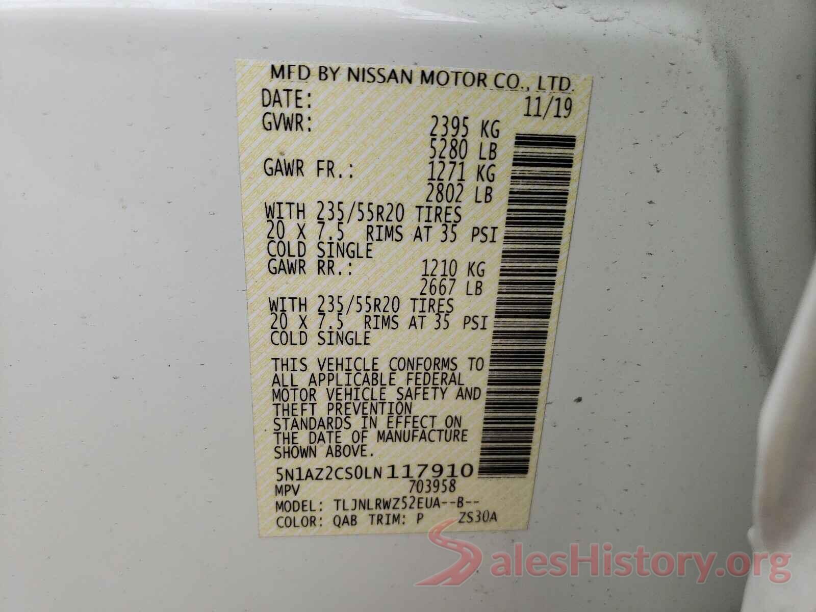 5N1AZ2CS0LN117910 2020 NISSAN MURANO