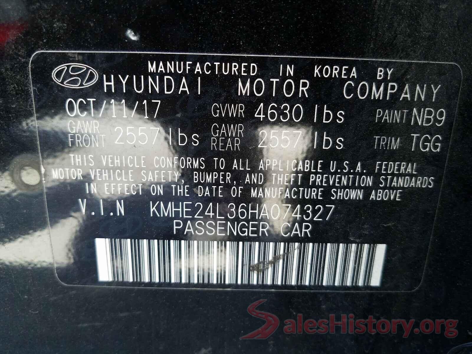 KMHE24L36HA074327 2017 HYUNDAI SONATA