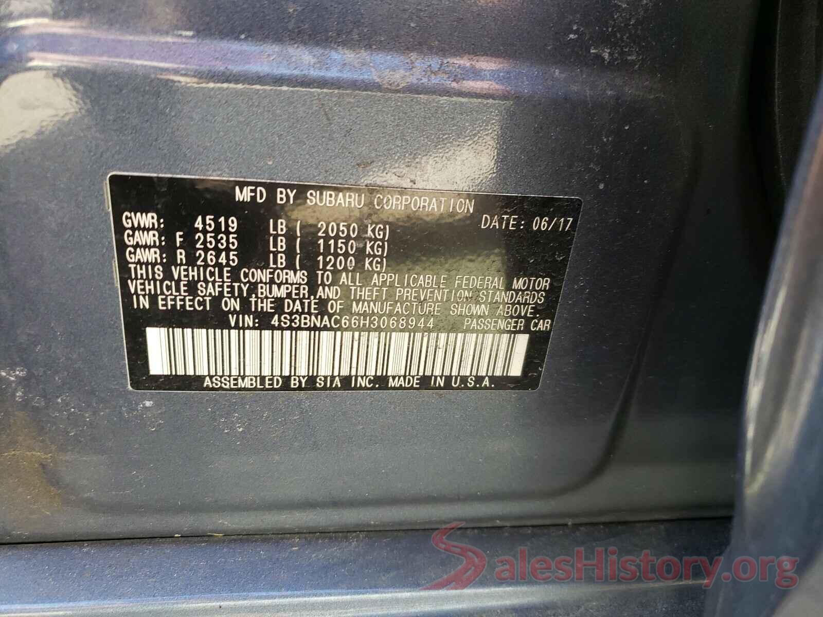 4S3BNAC66H3068944 2017 SUBARU LEGACY