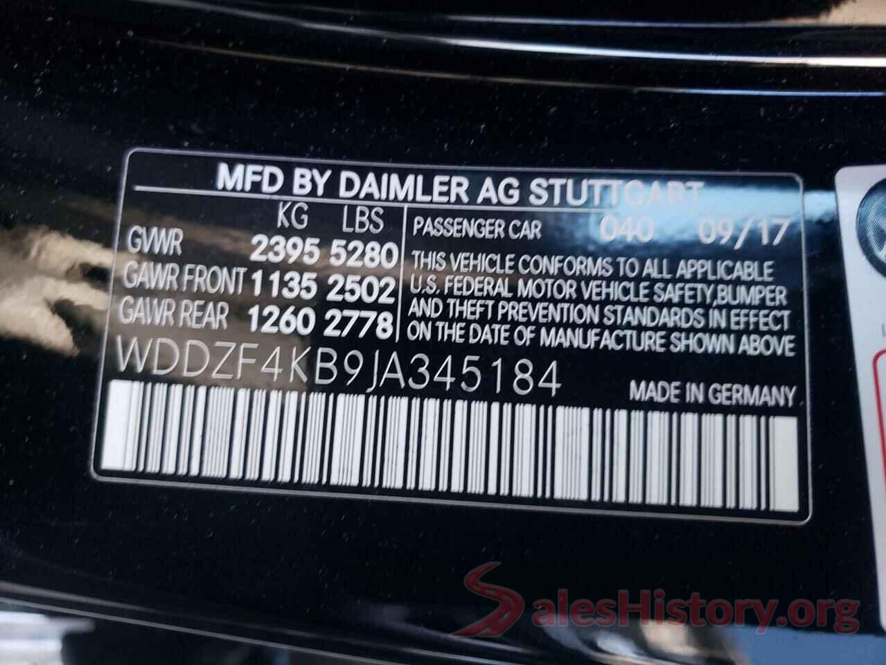 WDDZF4KB9JA345184 2018 MERCEDES-BENZ E-CLASS