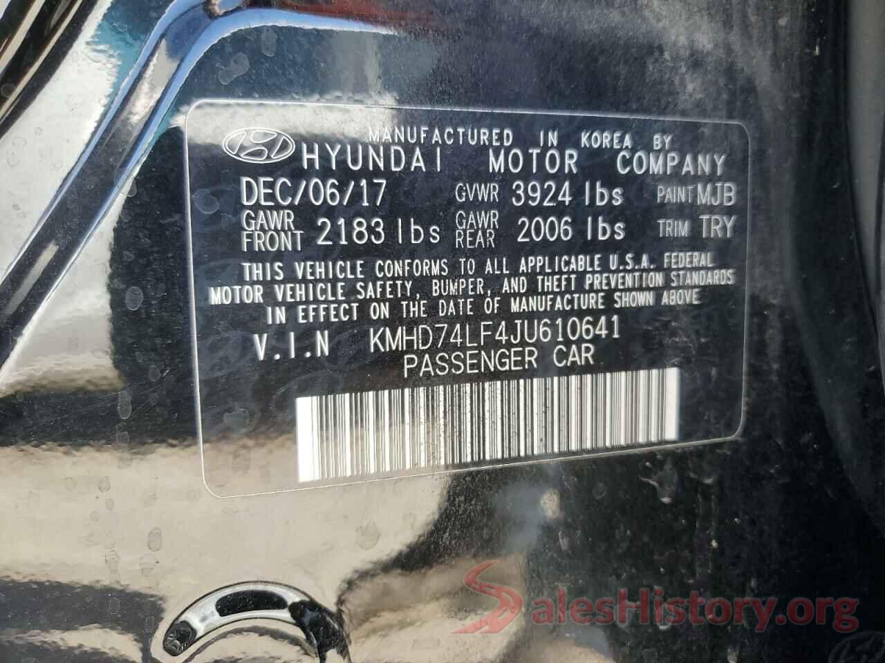 KMHD74LF4JU610641 2018 HYUNDAI ELANTRA