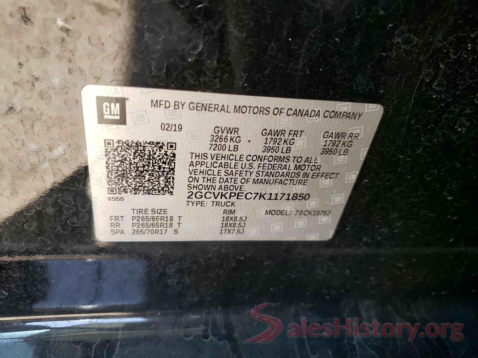 2GCVKPEC7K1171850 2019 CHEVROLET SILVERADO