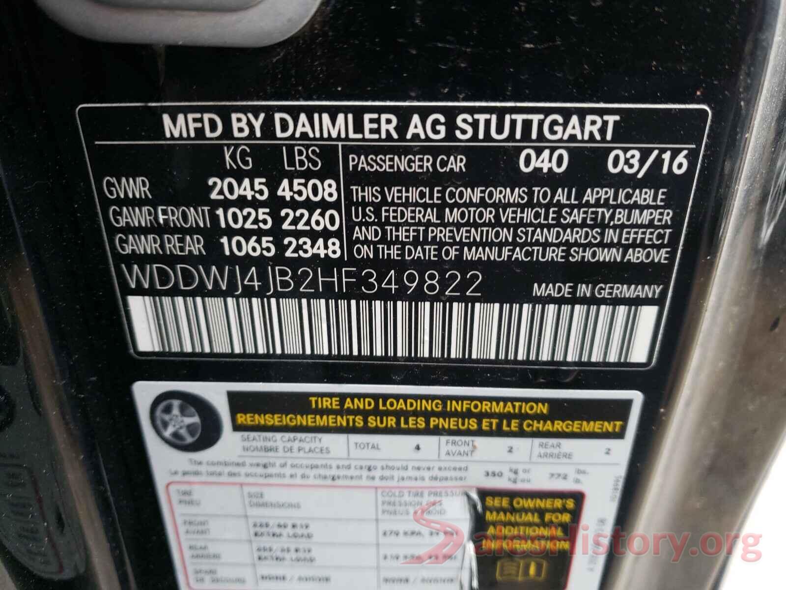 WDDWJ4JB2HF349822 2017 MERCEDES-BENZ C CLASS