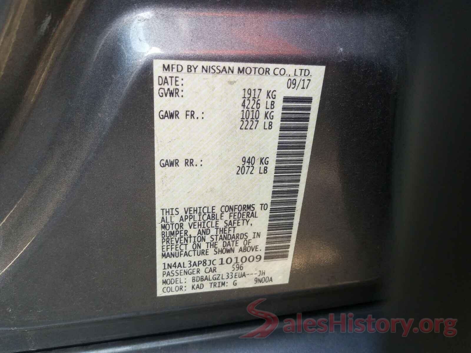 1N4AL3AP8JC101009 2018 NISSAN ALTIMA