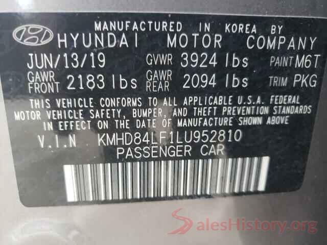 KMHD84LF1LU952810 2020 HYUNDAI ELANTRA