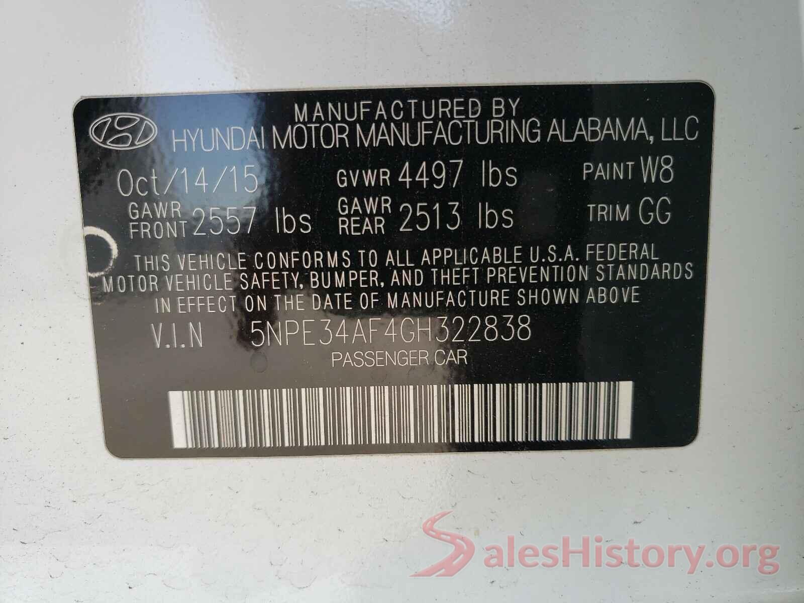 5NPE34AF4GH322838 2016 HYUNDAI SONATA