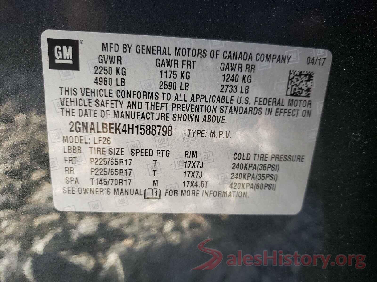 2GNALBEK4H1588798 2017 CHEVROLET EQUINOX