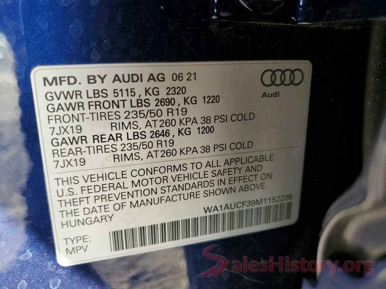 WA1AUCF39M1152235 2021 AUDI Q3