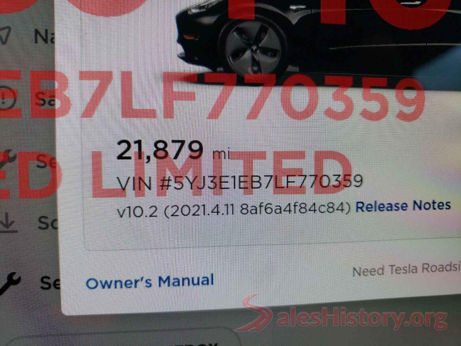 5YJ3E1EB7LF770359 2020 TESLA MODEL 3