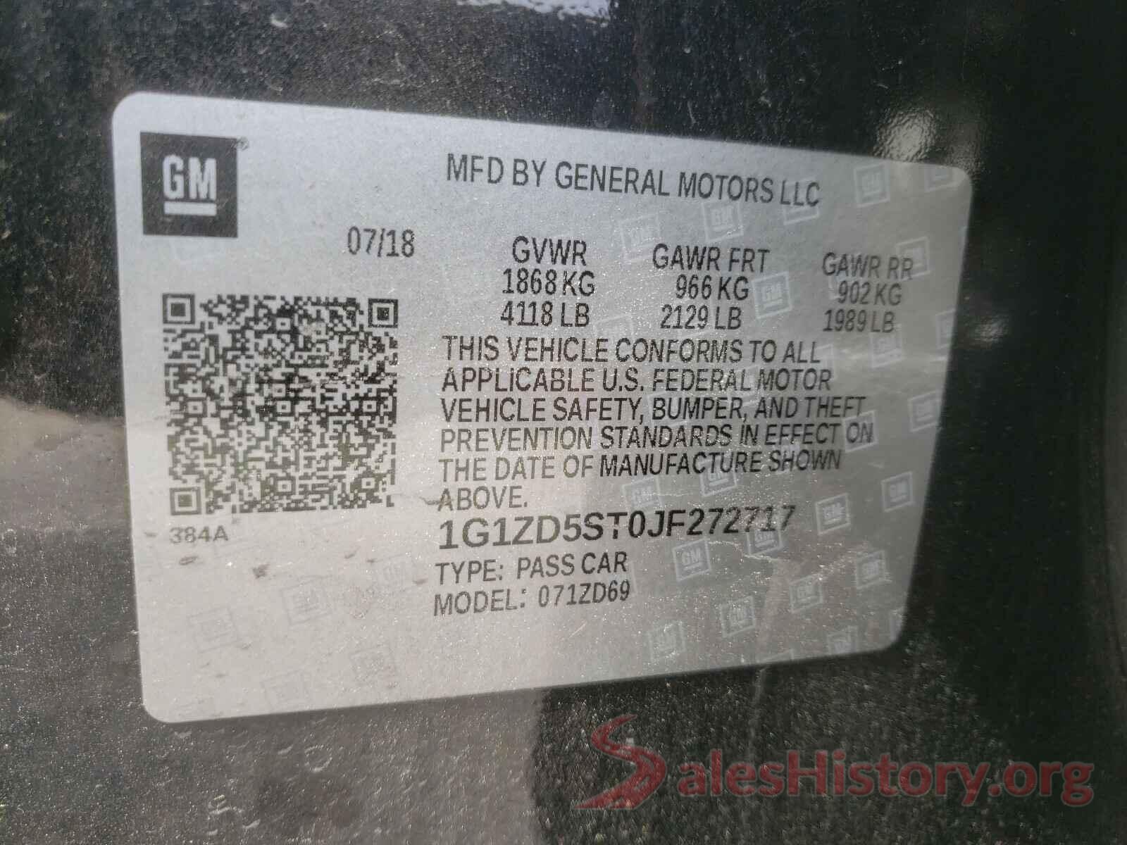 1G1ZD5ST0JF272717 2018 CHEVROLET MALIBU