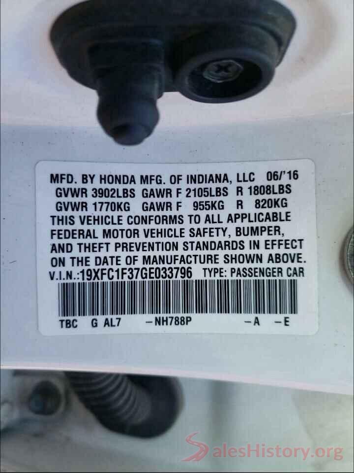 19XFC1F37GE033796 2016 HONDA CIVIC