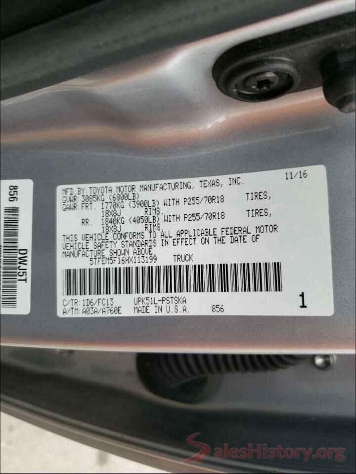 5TFEM5F16HX113199 2017 TOYOTA TUNDRA