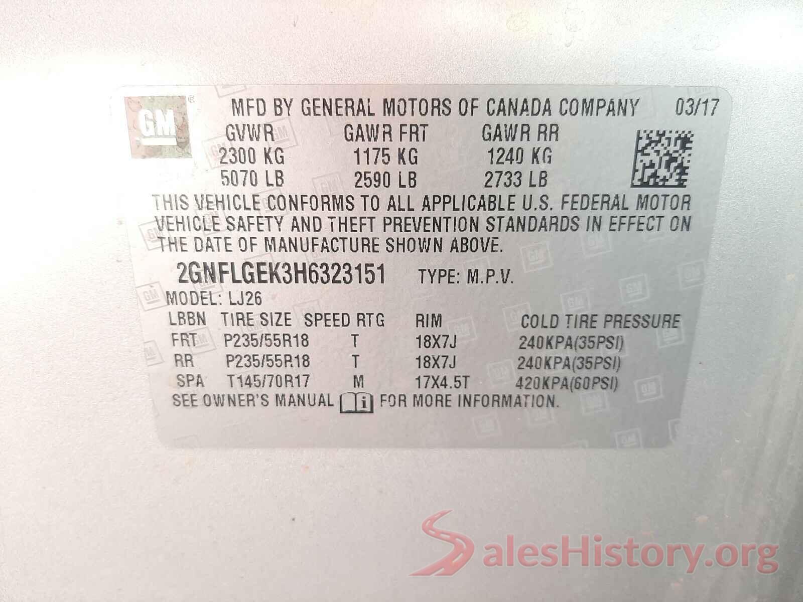 2GNFLGEK3H6323151 2017 CHEVROLET EQUINOX