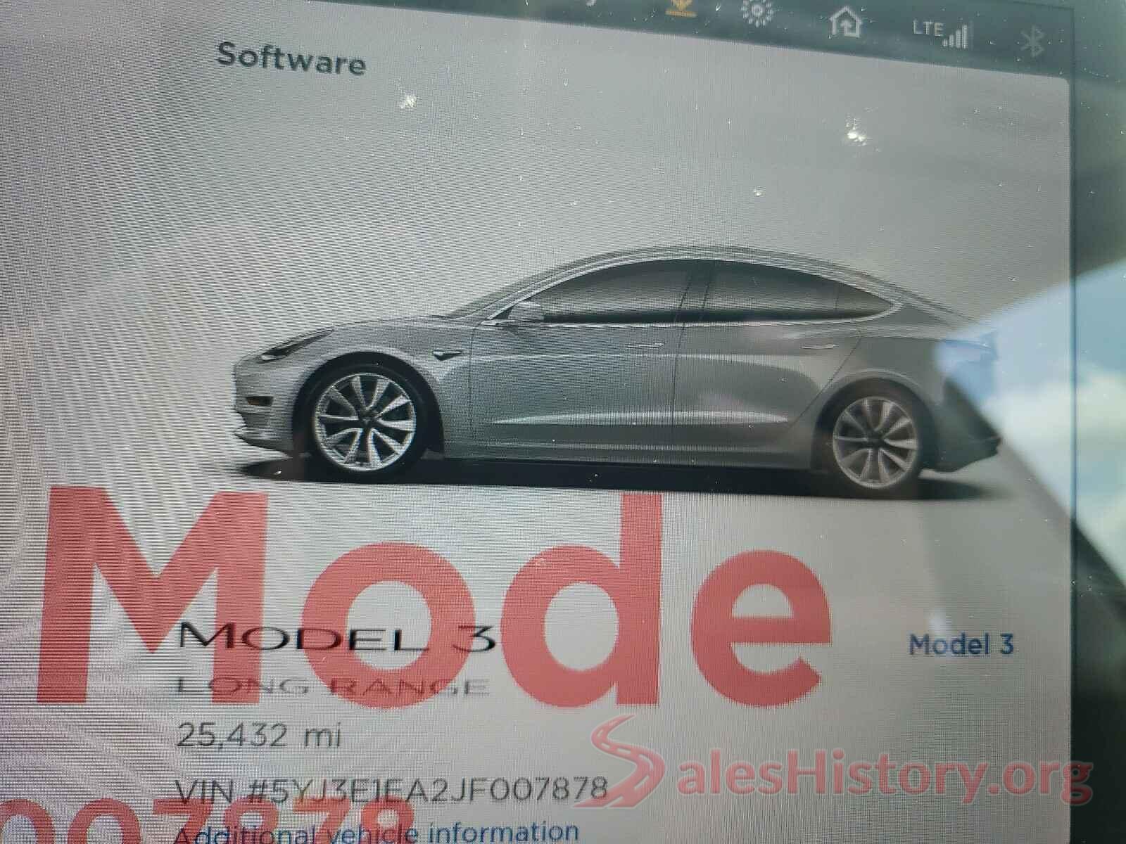 5YJ3E1EA2JF007878 2018 TESLA MODEL 3