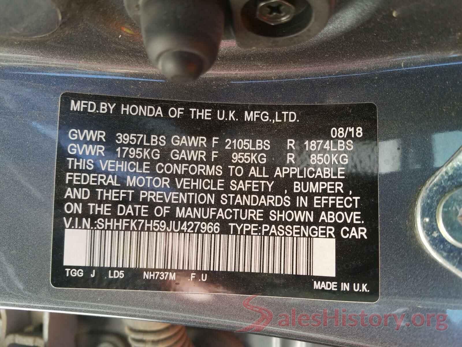 SHHFK7H59JU427966 2018 HONDA CIVIC